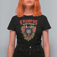 Christmas Krampus T Shirt For Women Season Greeting Coquette Bow Krampus - Wonder Print Shop