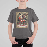 Christmas Krampus T Shirt For Kid Season Greeting Vintage Tarot Card - Wonder Print Shop