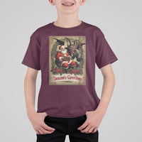 Christmas Krampus T Shirt For Kid Season Greeting Vintage Tarot Card - Wonder Print Shop