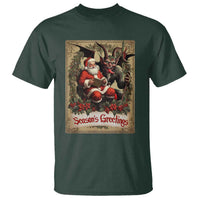 Christmas Krampus T Shirt Season Greeting Vintage Tarot Card - Wonder Print Shop