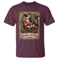 Christmas Krampus T Shirt Season Greeting Vintage Tarot Card - Wonder Print Shop