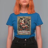 Christmas Krampus T Shirt For Women Season Greeting Vintage Tarot Card - Wonder Print Shop