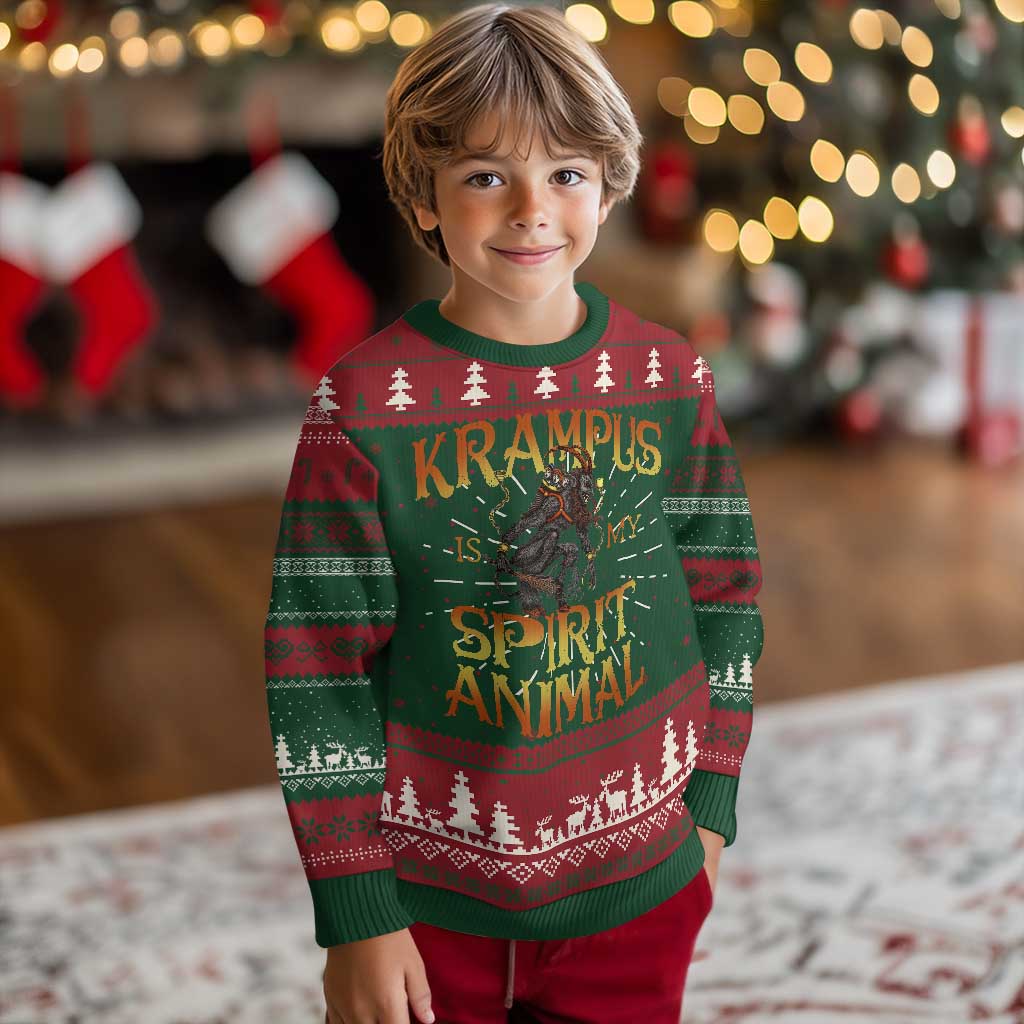 Xmas Krampus is My Spirit Animal Ugly Christmas Sweater - Wonder Print Shop