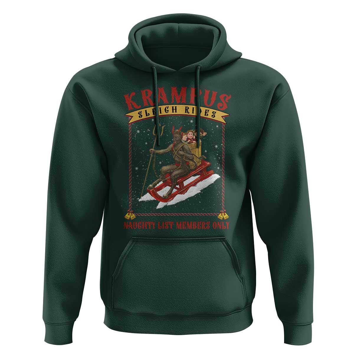 Funny Krampus Sleigh Rides Hoodie Naughty List Members Only
