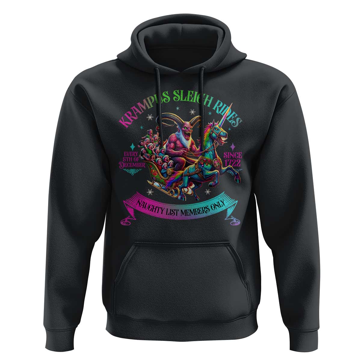 Funny Krampus Sleigh Rides Hoodie Naughty List Members Only Since 1722
