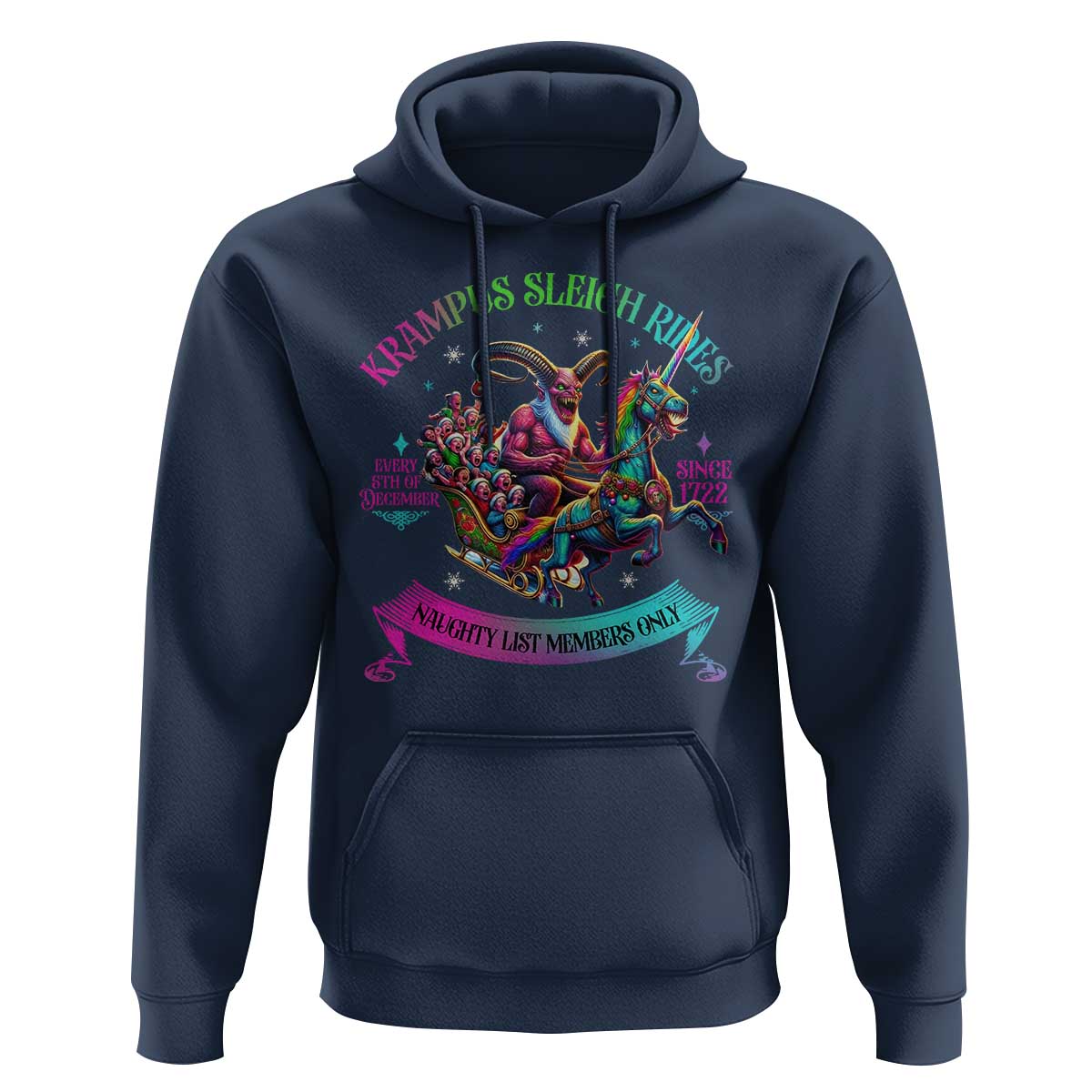Funny Krampus Sleigh Rides Hoodie Naughty List Members Only Since 1722