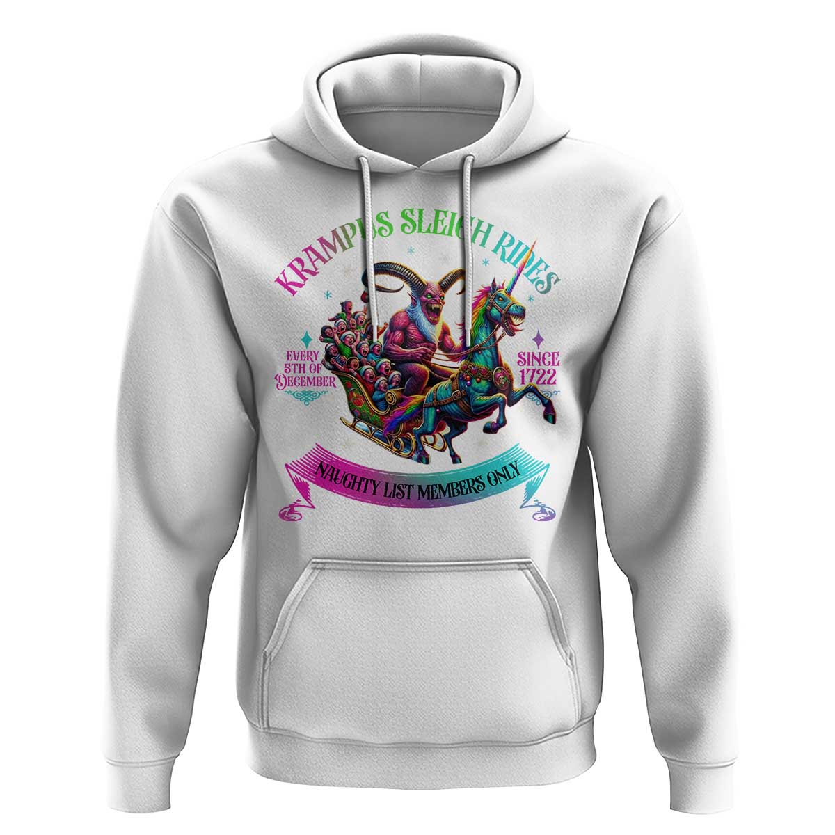 Funny Krampus Sleigh Rides Hoodie Naughty List Members Only Since 1722
