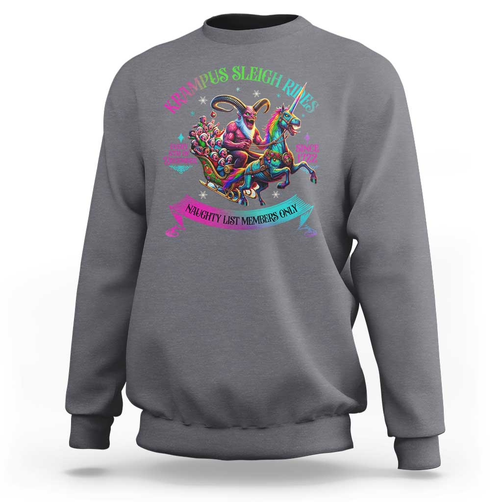 Funny Krampus Sleigh Rides Sweatshirt Naughty List Members Only Since 1722 - Wonder Print Shop