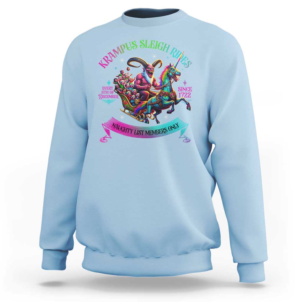 Funny Krampus Sleigh Rides Sweatshirt Naughty List Members Only Since 1722 - Wonder Print Shop