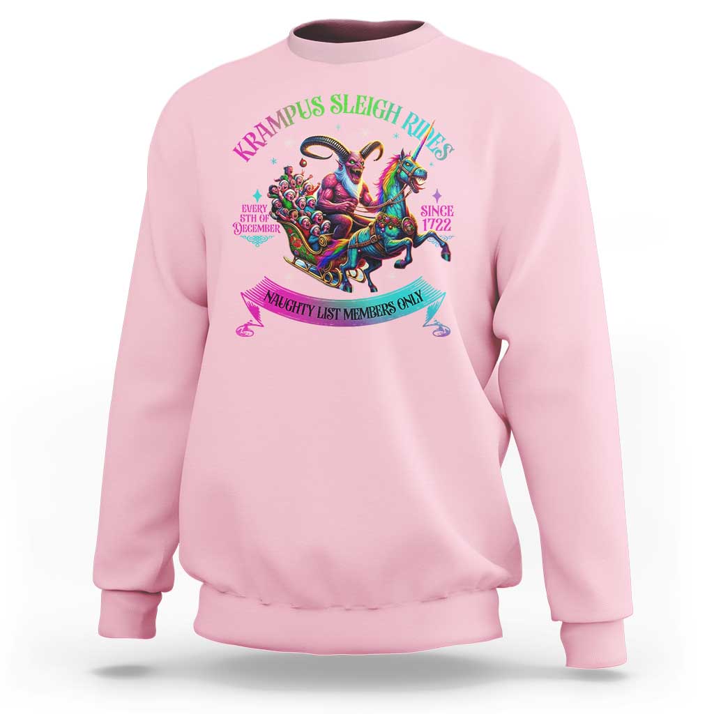 Funny Krampus Sleigh Rides Sweatshirt Naughty List Members Only Since 1722 - Wonder Print Shop