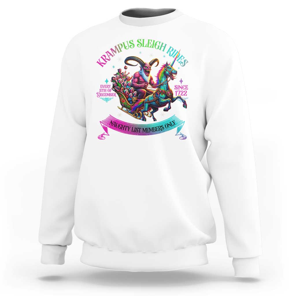 Funny Krampus Sleigh Rides Sweatshirt Naughty List Members Only Since 1722 - Wonder Print Shop