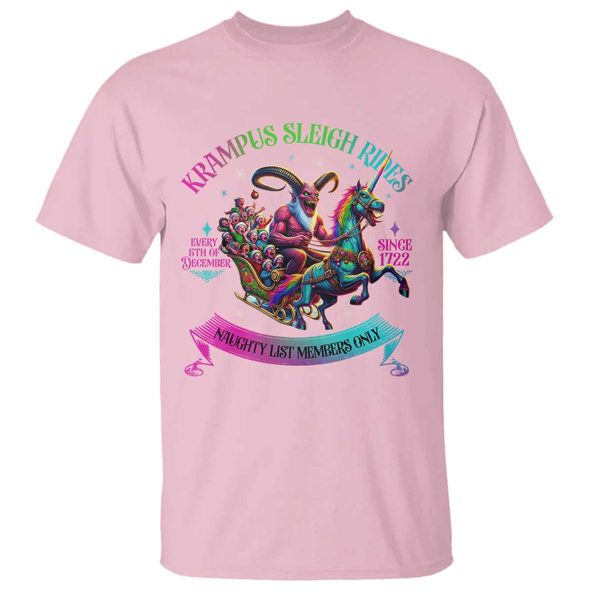 Funny Krampus Sleigh Rides T Shirt Naughty List Members Only Since 1722 - Wonder Print Shop