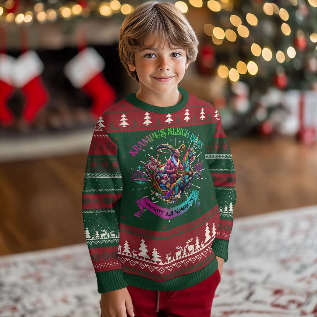 Funny Krampus Sleigh Rides Ugly Christmas Sweater Naughty List Members Only Since 1722 - Wonder Print Shop