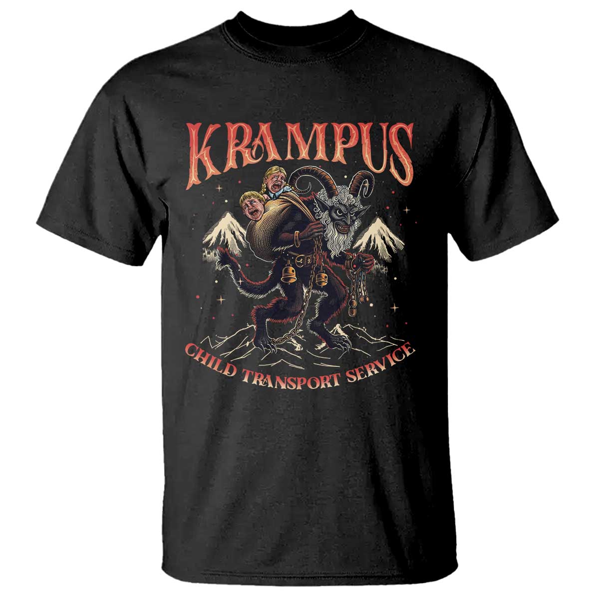 Krampus T Shirt Child Transport Service Spooky Christmas - Wonder Print Shop
