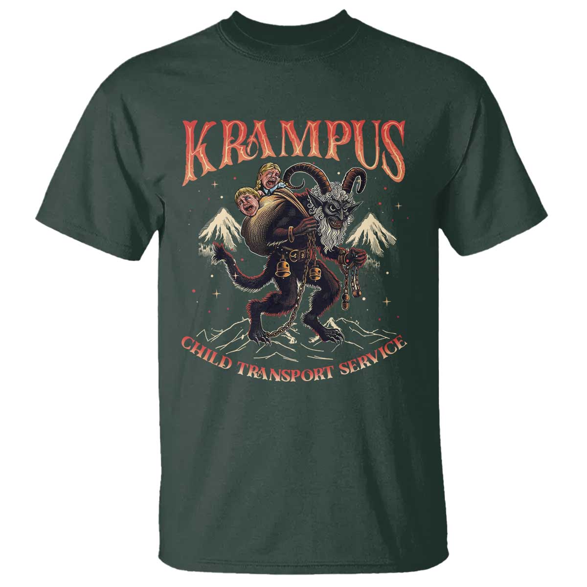 Krampus T Shirt Child Transport Service Spooky Christmas - Wonder Print Shop