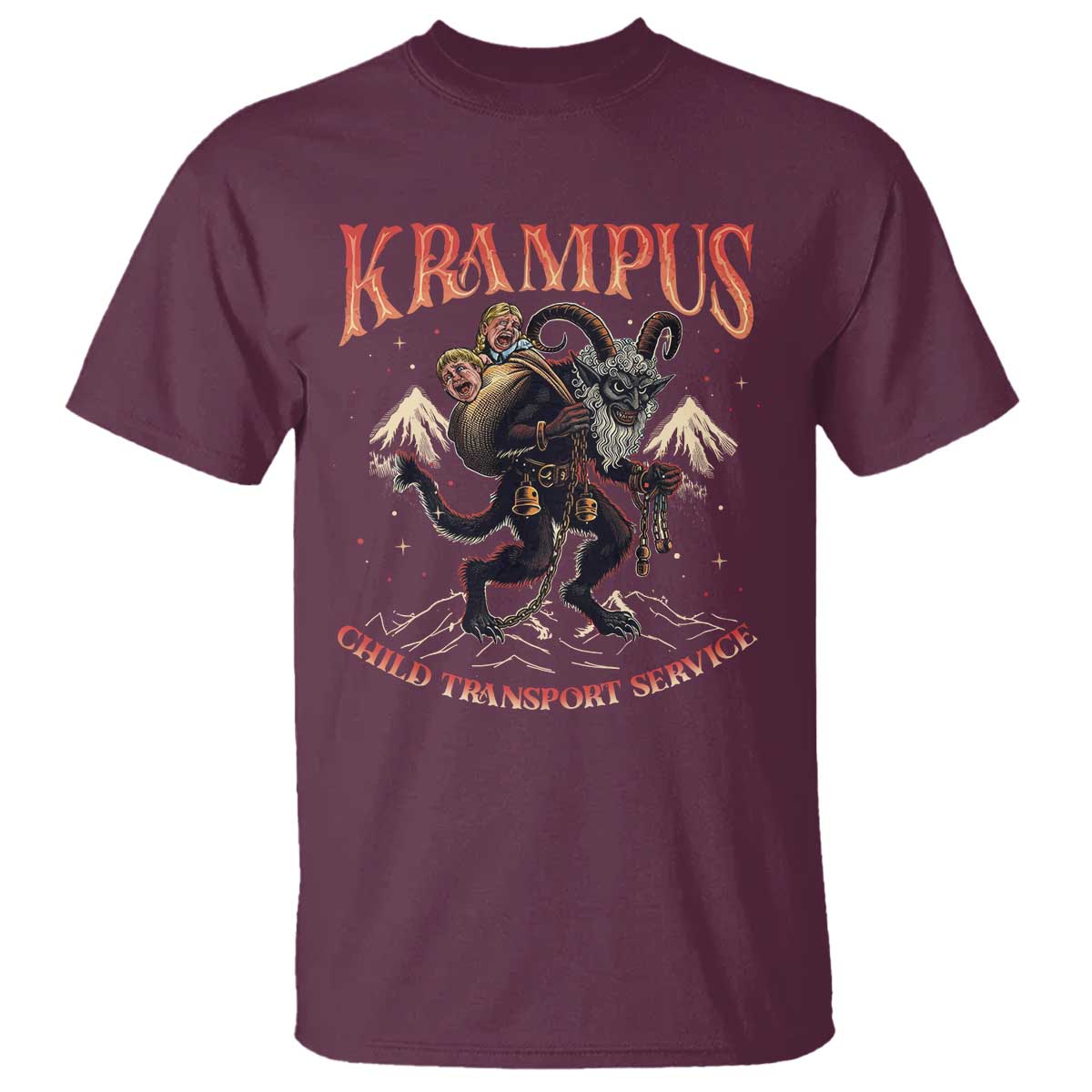 Krampus T Shirt Child Transport Service Spooky Christmas - Wonder Print Shop