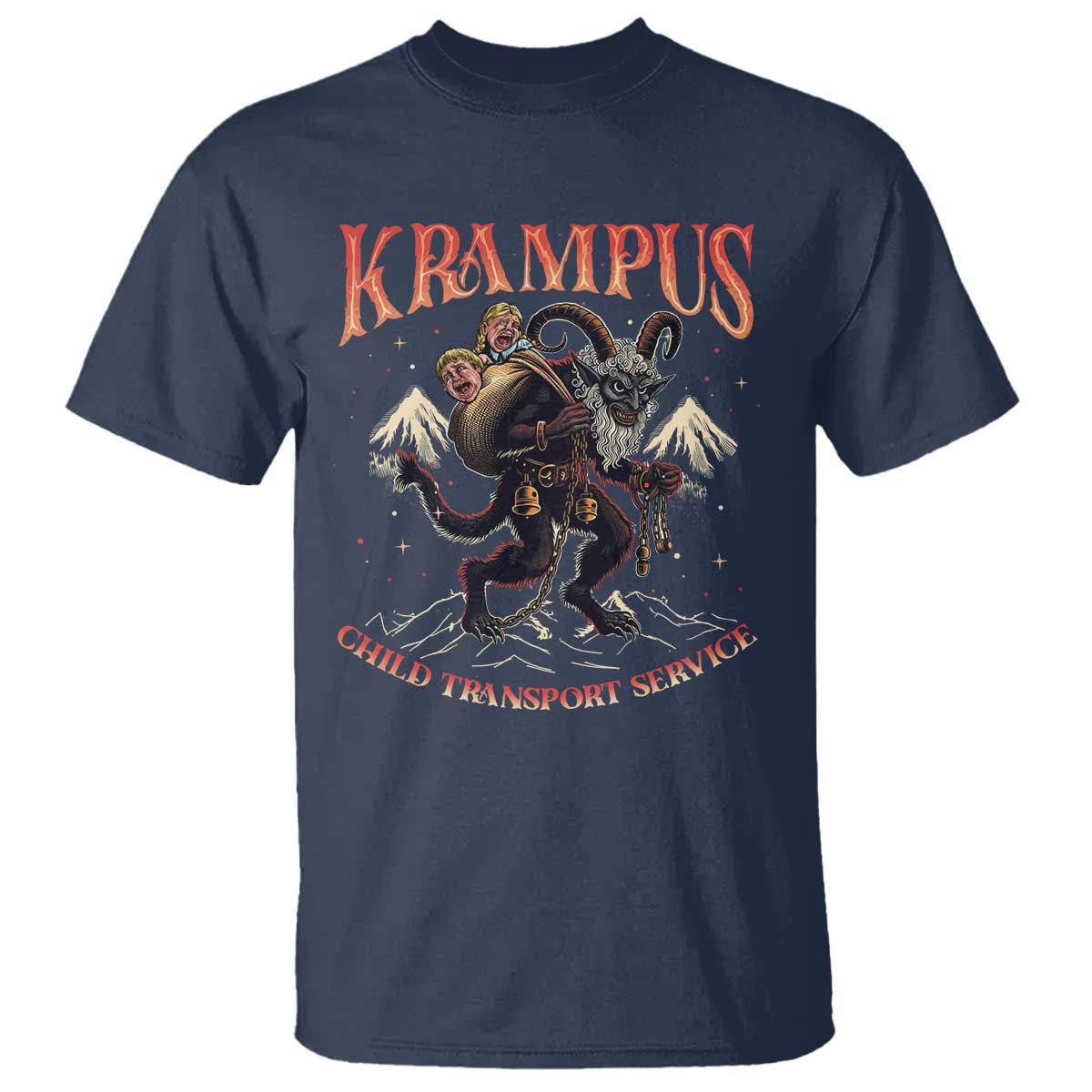 Krampus T Shirt Child Transport Service Spooky Christmas - Wonder Print Shop