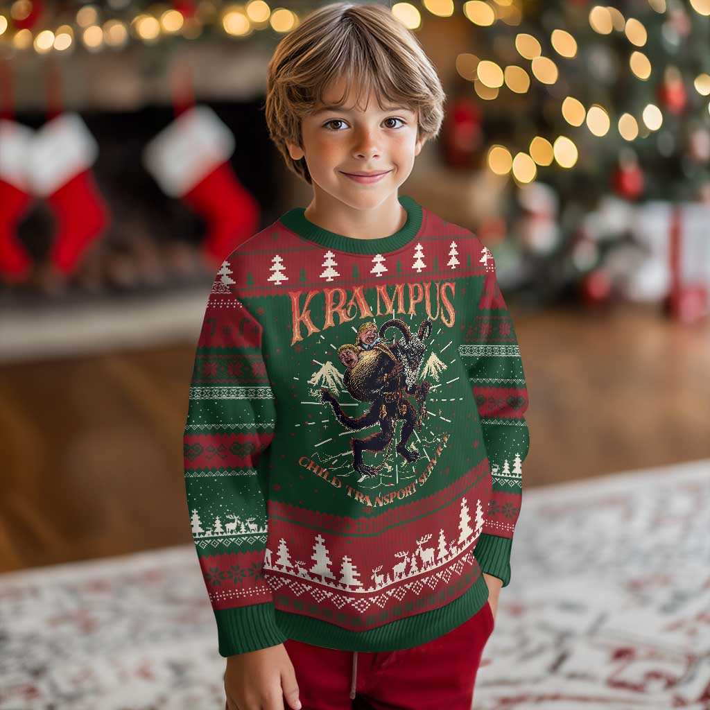 Krampus Ugly Christmas Sweater Child Transport Service Spooky Christmas - Wonder Print Shop