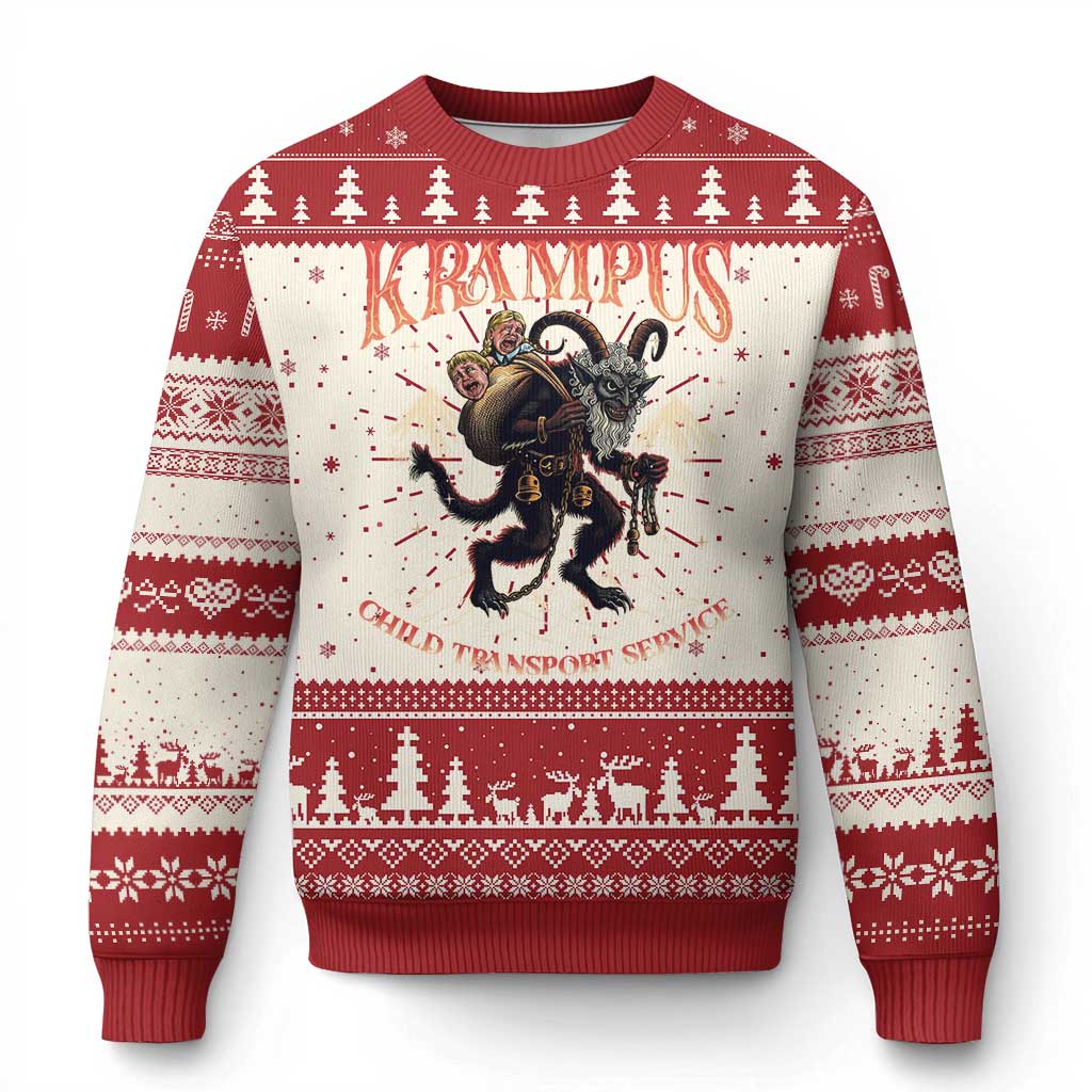 Krampus Ugly Christmas Sweater Child Transport Service Spooky Christmas - Wonder Print Shop