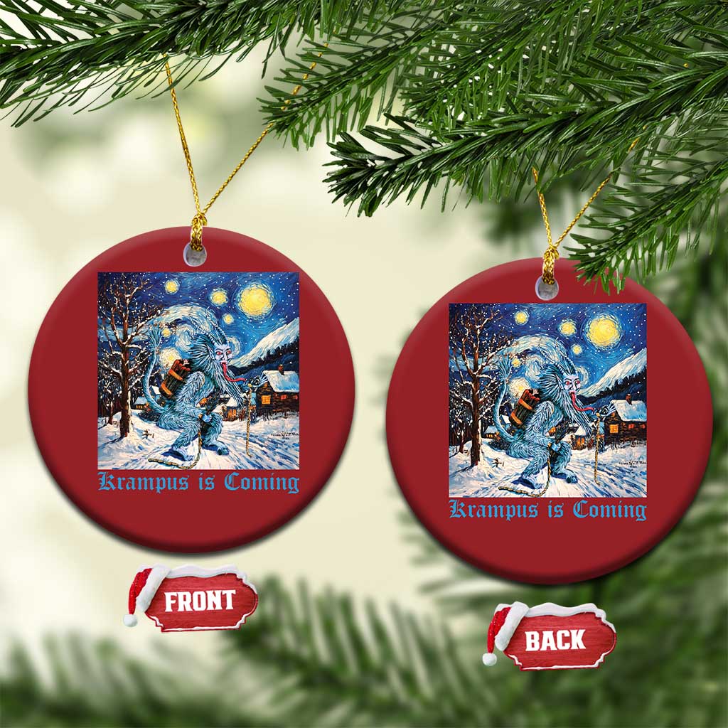 Krampus Is Coming Christmas Ornament Spooky Christmas Starry Night - Wonder Print Shop