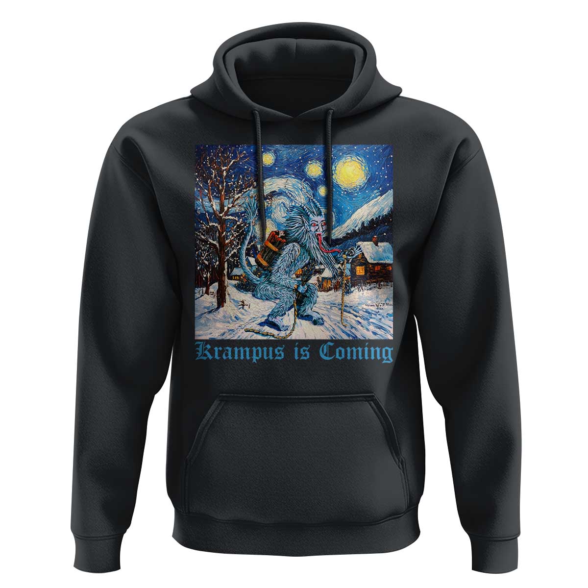 Krampus Is Coming Hoodie Spooky Christmas Starry Night