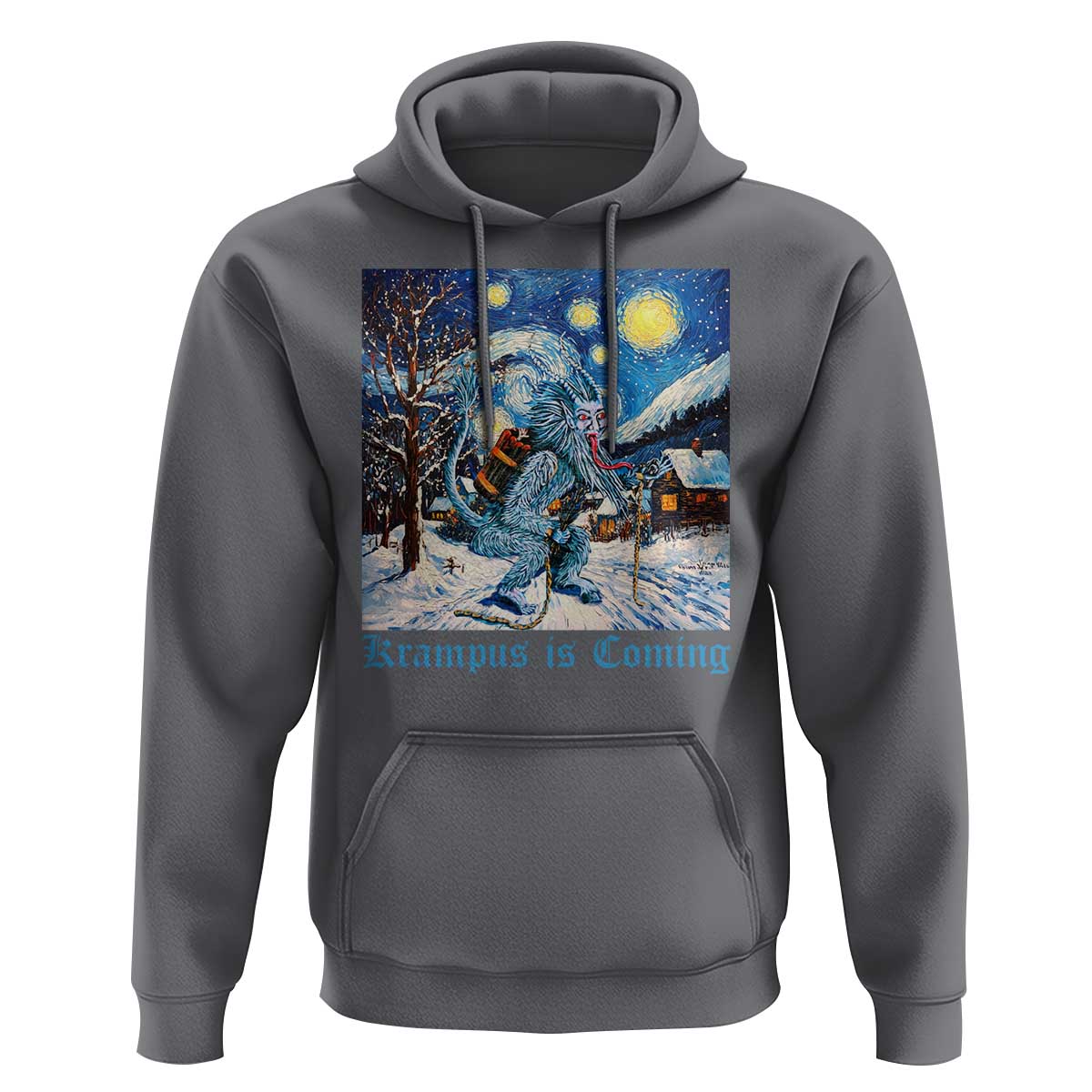Krampus Is Coming Hoodie Spooky Christmas Starry Night