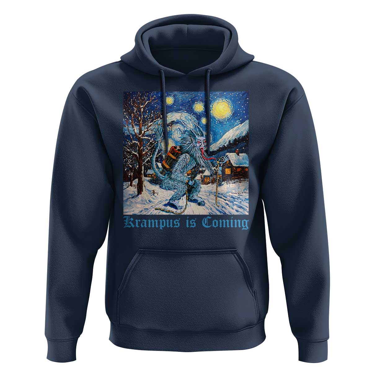 Krampus Is Coming Hoodie Spooky Christmas Starry Night