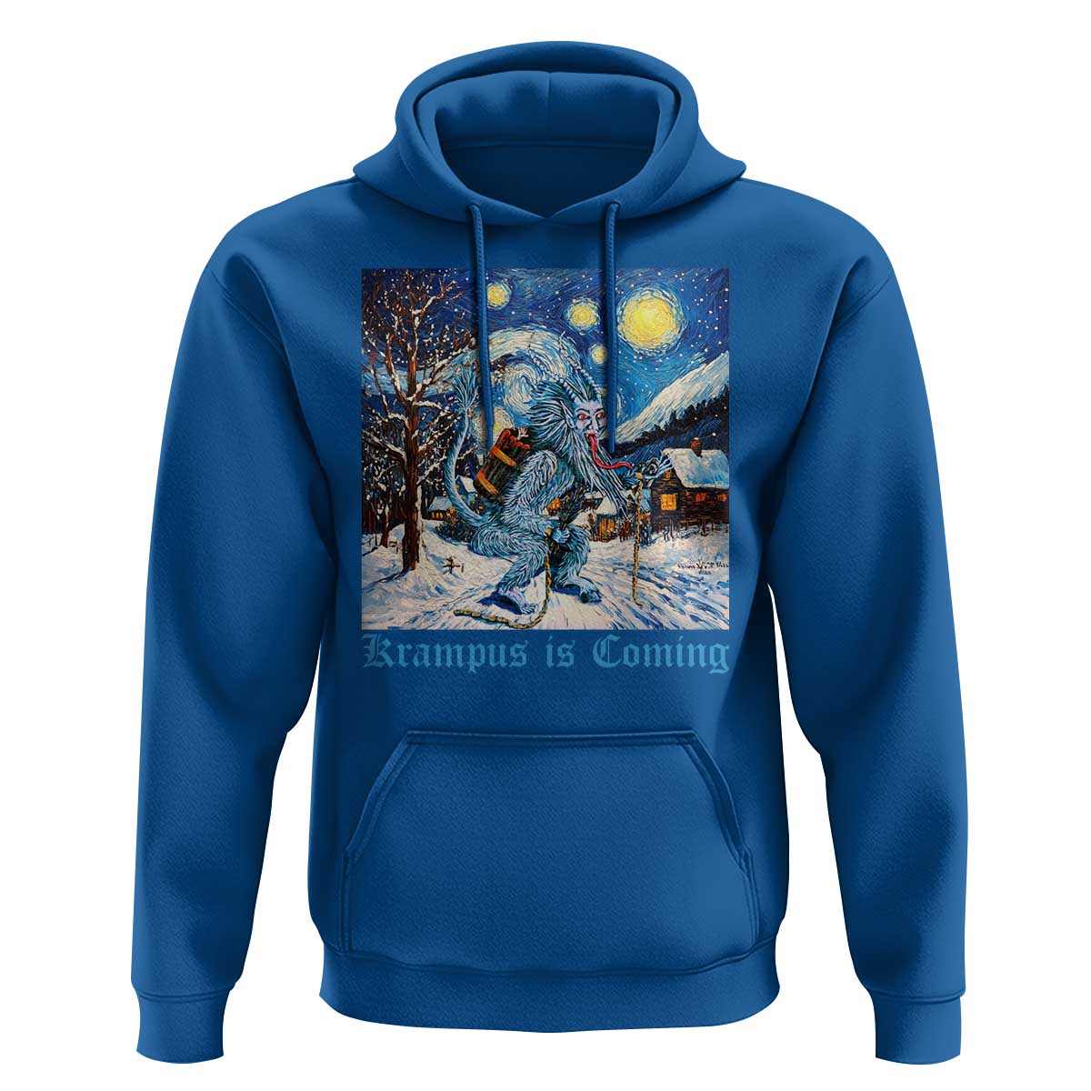 Krampus Is Coming Hoodie Spooky Christmas Starry Night