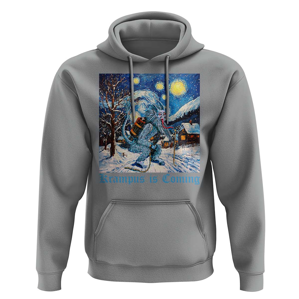Krampus Is Coming Hoodie Spooky Christmas Starry Night