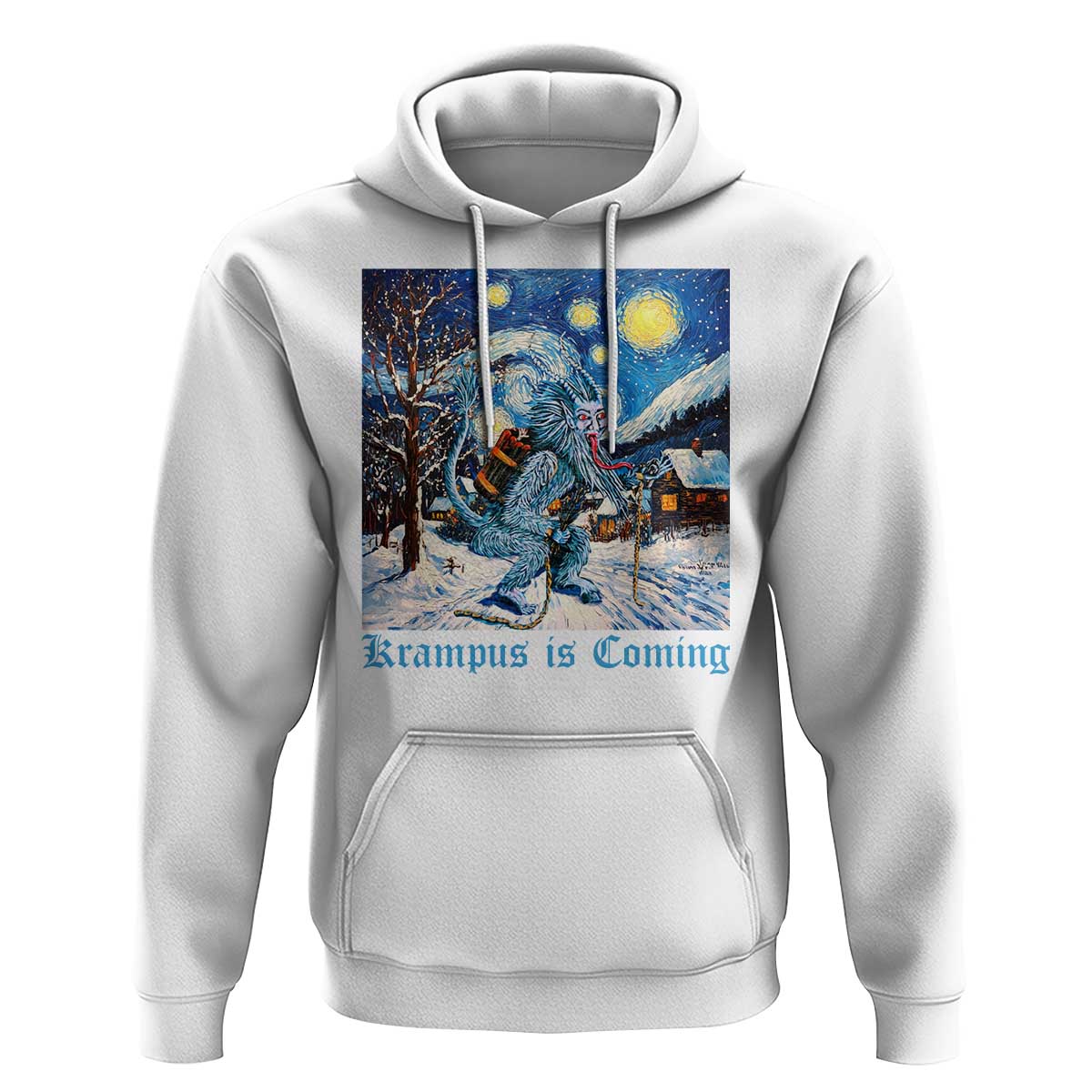 Krampus Is Coming Hoodie Spooky Christmas Starry Night