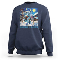 Krampus Is Coming Sweatshirt Spooky Christmas Starry Night - Wonder Print Shop