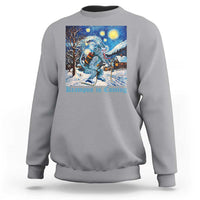 Krampus Is Coming Sweatshirt Spooky Christmas Starry Night - Wonder Print Shop