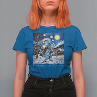 Krampus Is Coming T Shirt For Women Spooky Christmas Starry Night - Wonder Print Shop