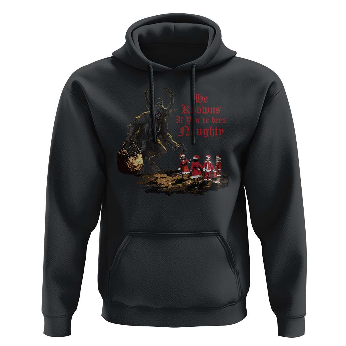 Christmas Krampus Hoodie He Knows If You've Been Naughty