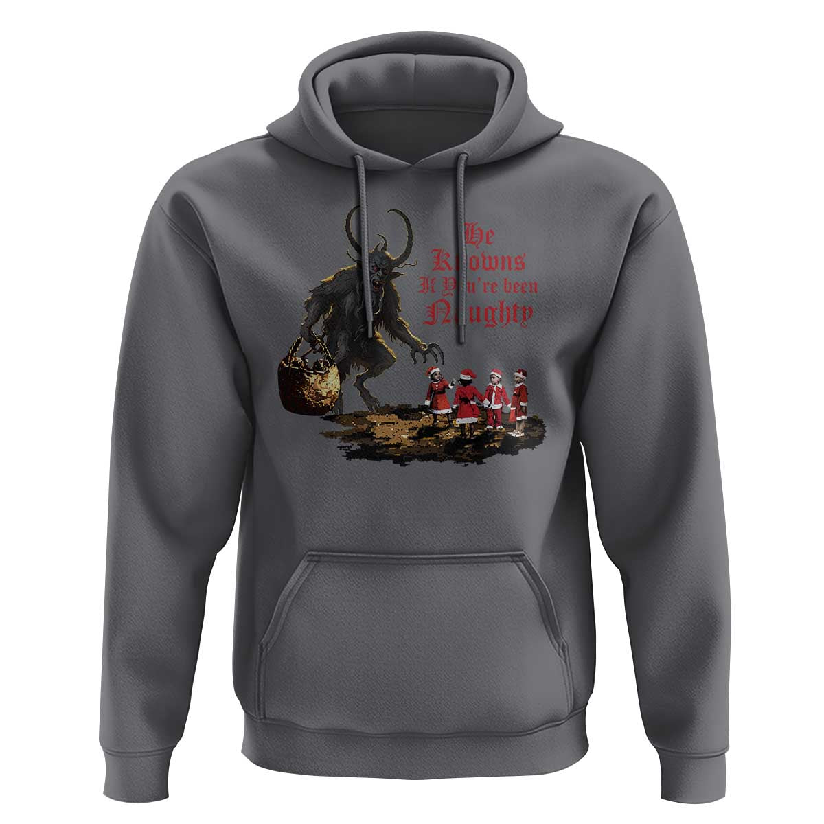 Christmas Krampus Hoodie He Knows If You've Been Naughty