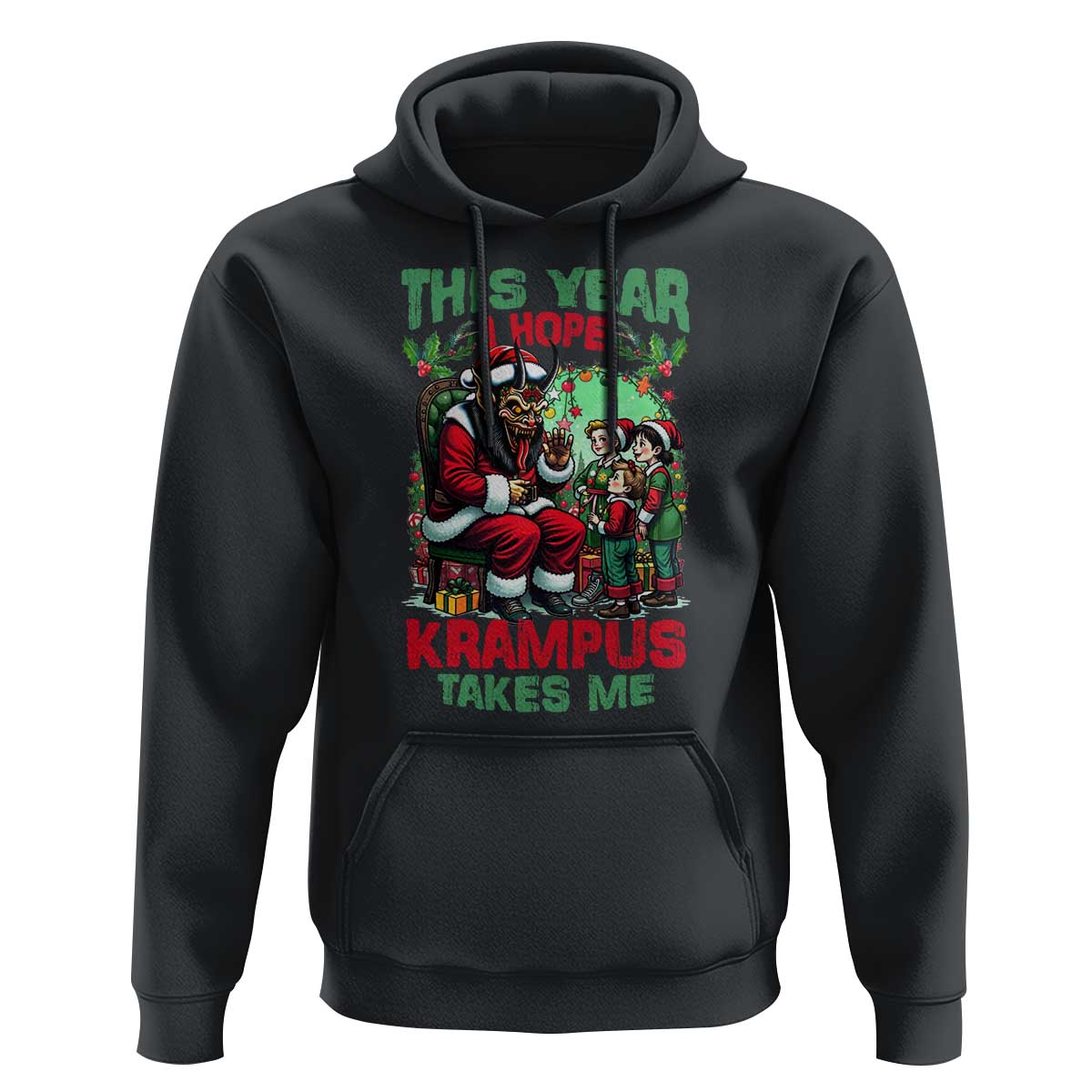 Christmas Krampus Hoodie This Year I Hope Krampus Takes Me