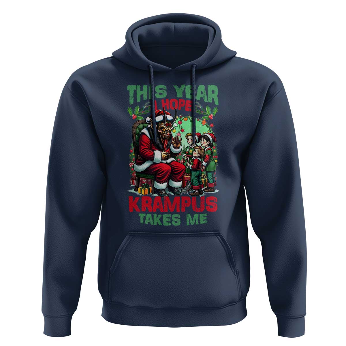 Christmas Krampus Hoodie This Year I Hope Krampus Takes Me