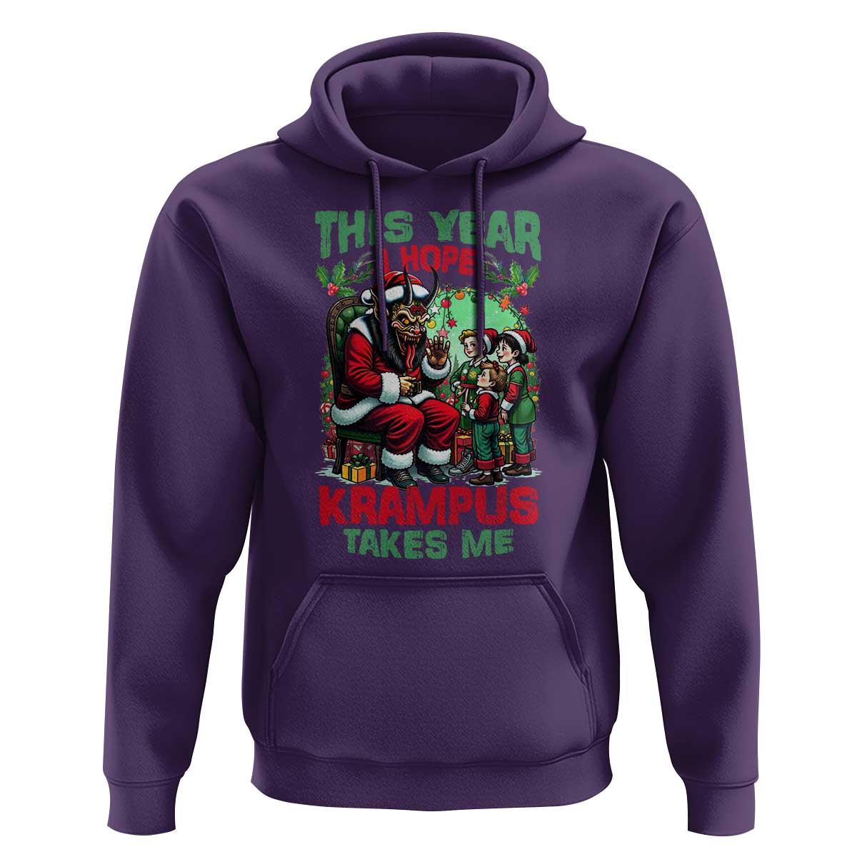 Christmas Krampus Hoodie This Year I Hope Krampus Takes Me