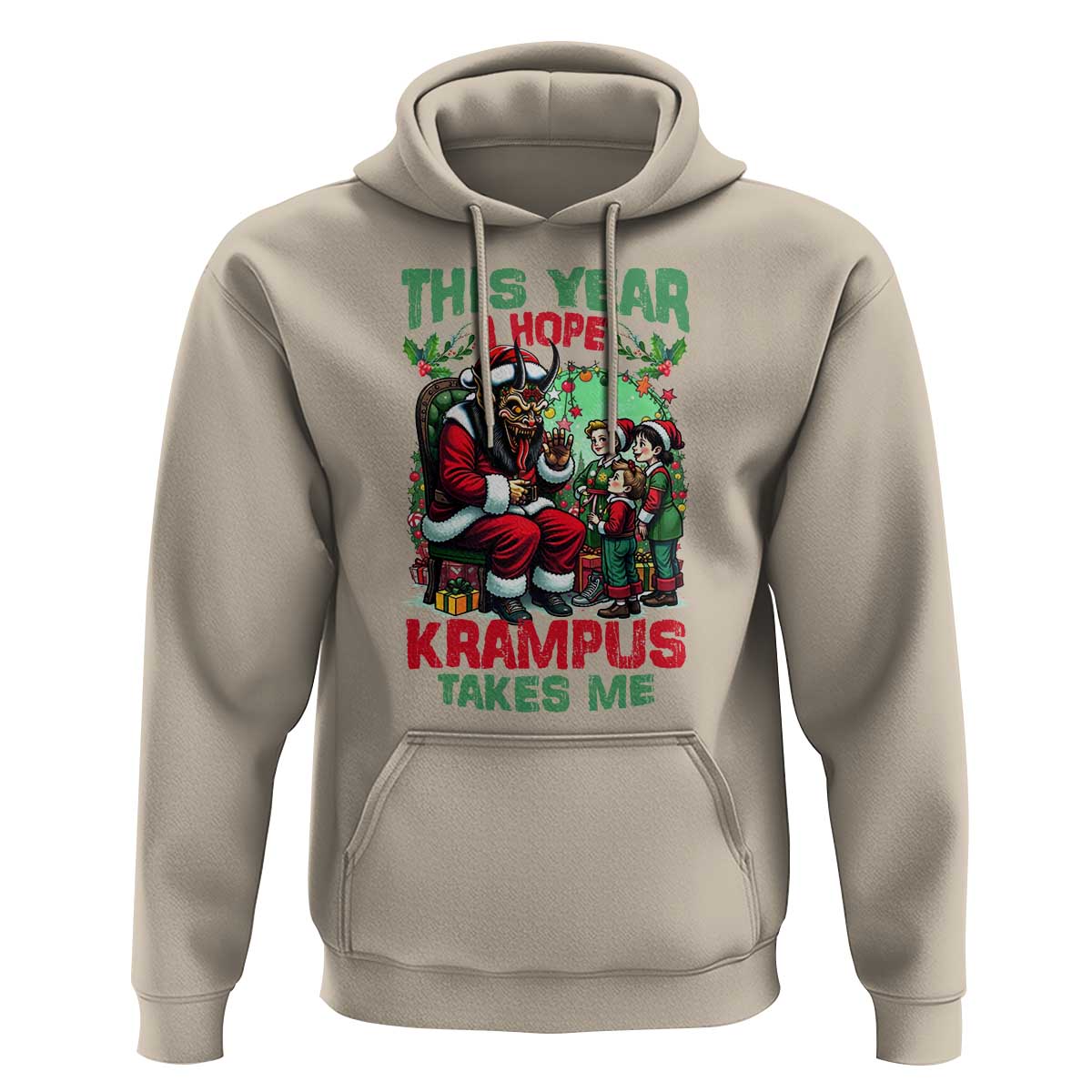 Christmas Krampus Hoodie This Year I Hope Krampus Takes Me