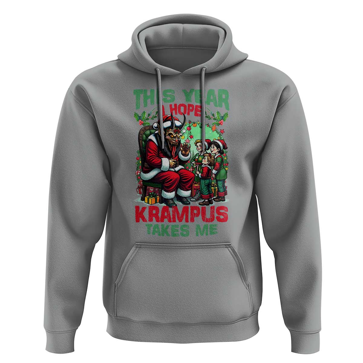 Christmas Krampus Hoodie This Year I Hope Krampus Takes Me