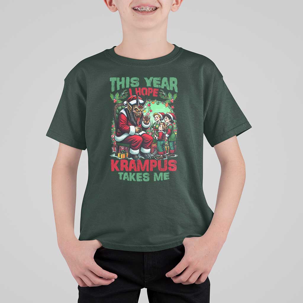 Christmas Krampus T Shirt For Kid This Year I Hope Krampus Takes Me - Wonder Print Shop