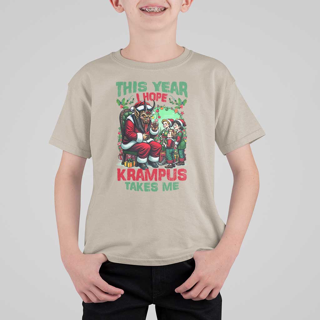 Christmas Krampus T Shirt For Kid This Year I Hope Krampus Takes Me - Wonder Print Shop