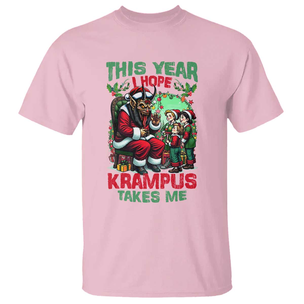 Christmas Krampus T Shirt This Year I Hope Krampus Takes Me - Wonder Print Shop