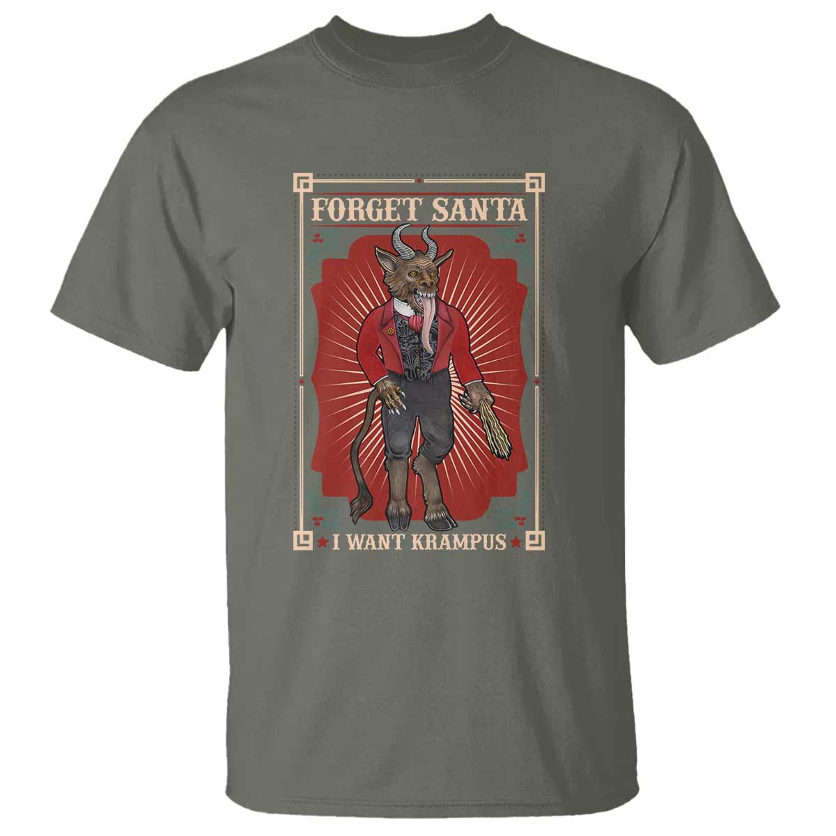 Funny Christmas T Shirt Forget Santa I Want Krampus - Wonder Print Shop