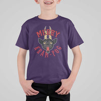 Funny Christmas Krampus Pug Dog T Shirt For Kid Merry Krampug Cute Pug Satan - Wonder Print Shop