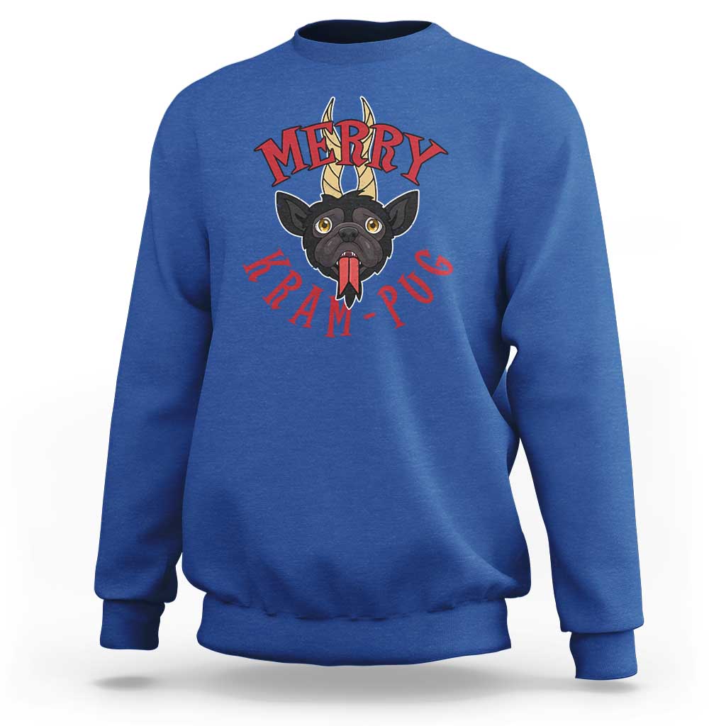 Funny Christmas Krampus Pug Dog Sweatshirt Merry Krampug Cute Pug Satan - Wonder Print Shop