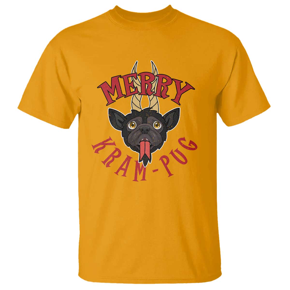 Funny Christmas Krampus Pug Dog T Shirt Merry Krampug Cute Pug Satan - Wonder Print Shop