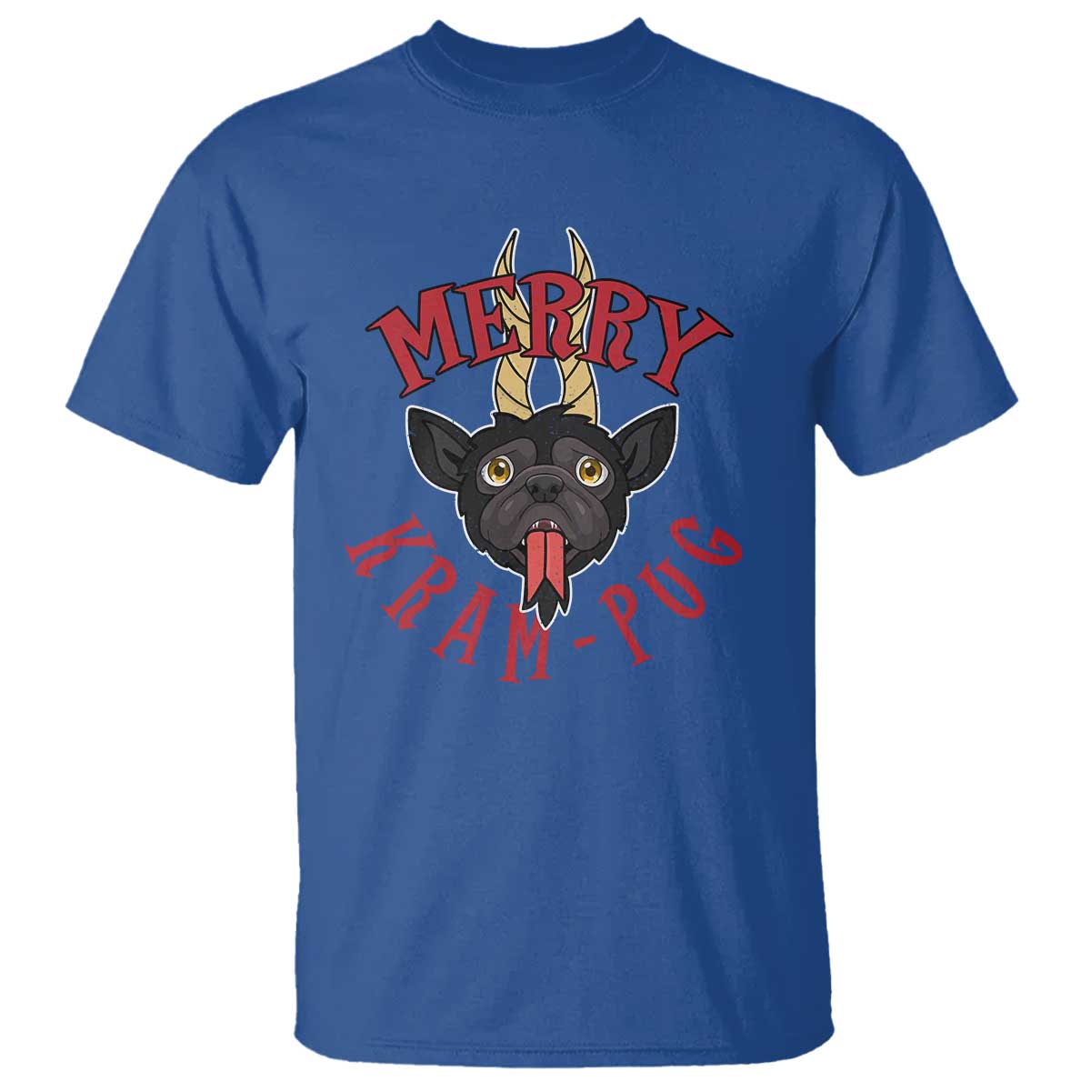Funny Christmas Krampus Pug Dog T Shirt Merry Krampug Cute Pug Satan - Wonder Print Shop