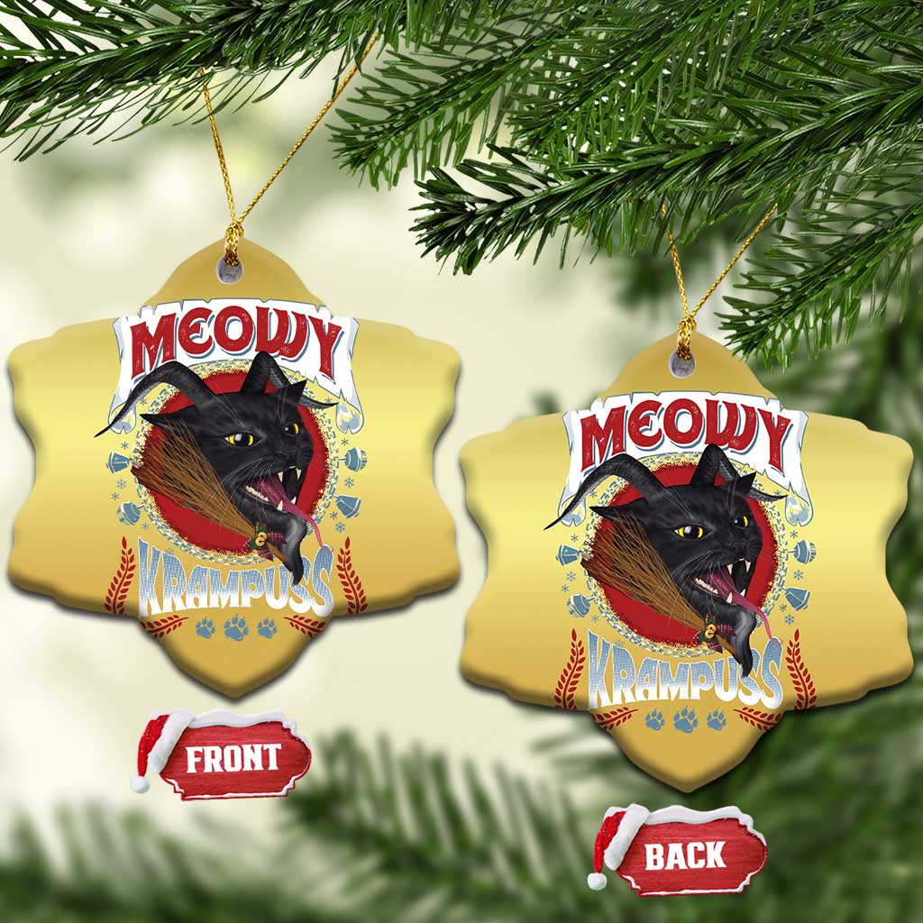 Xmas Krampus Cat Christmas Ornament Meowy Krampuss Black Cat - Wonder Print Shop