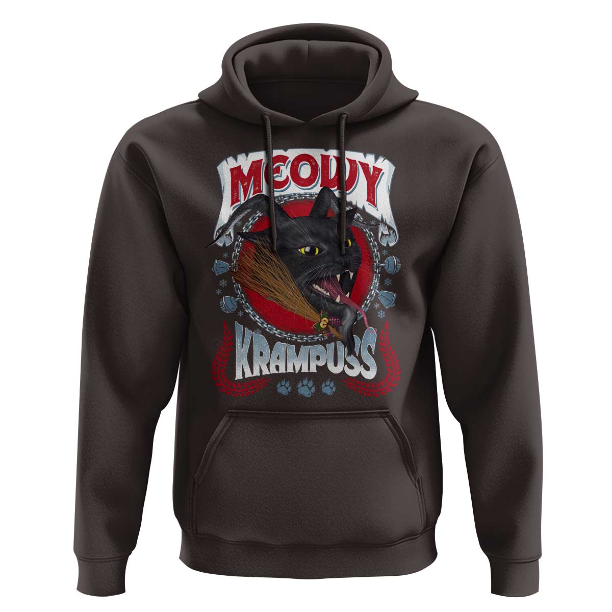 Christmas Krampus Cat Hoodie Meowy Krampuss Black Cat